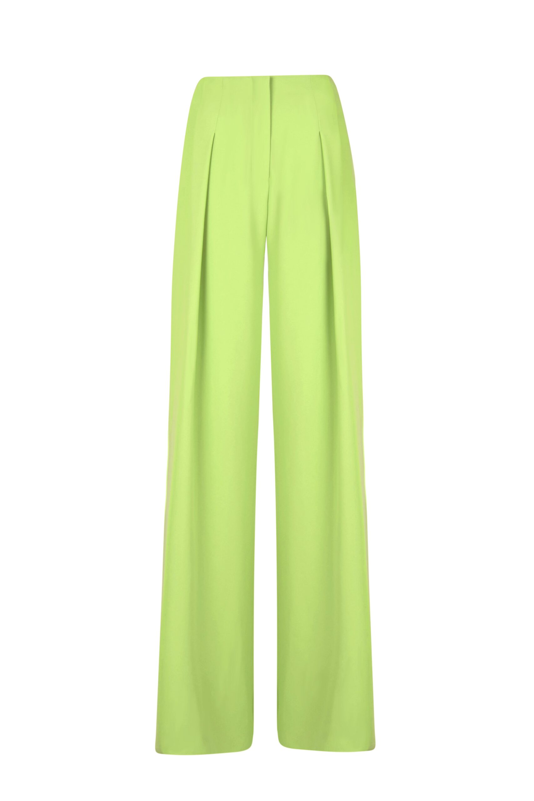Lime Green High Rise Pleated Pants - F.ILKK